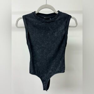 ASOS Design Black Acid Wash Bodysuit, Size US 4‎